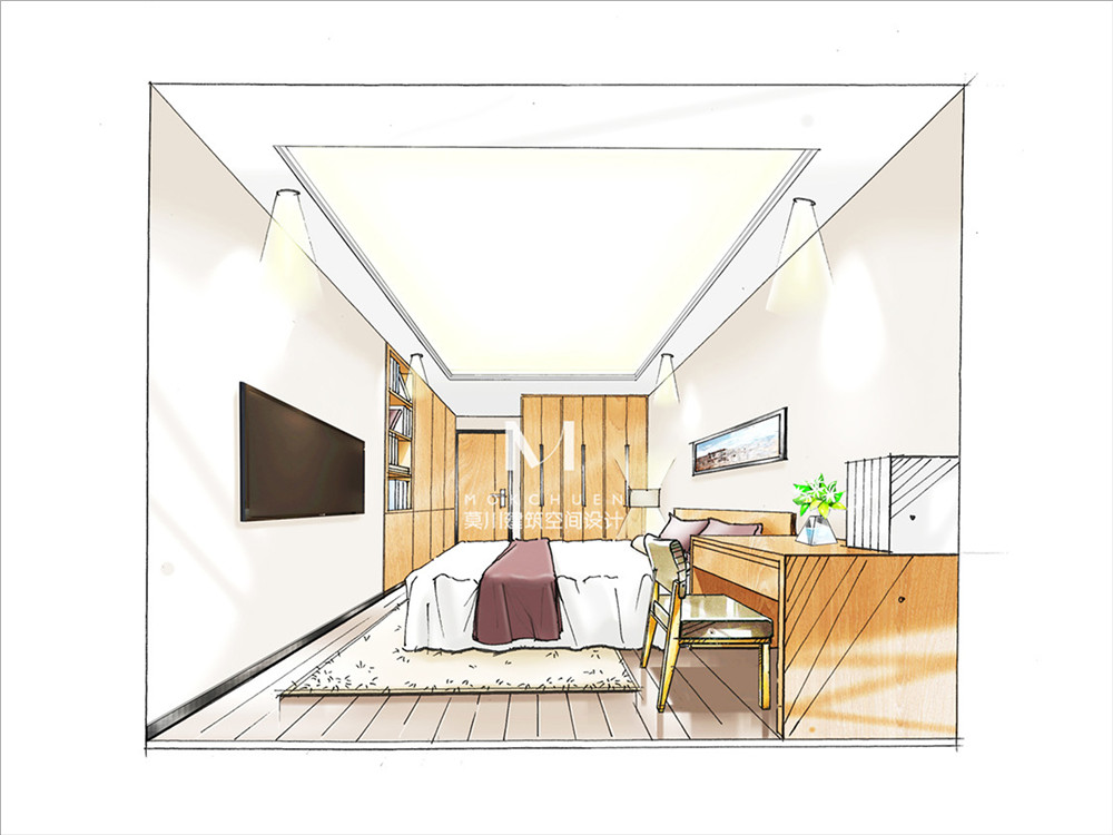 南天二花園老人房裝修手繪效果圖 南天二花園老人房裝修手繪效果圖