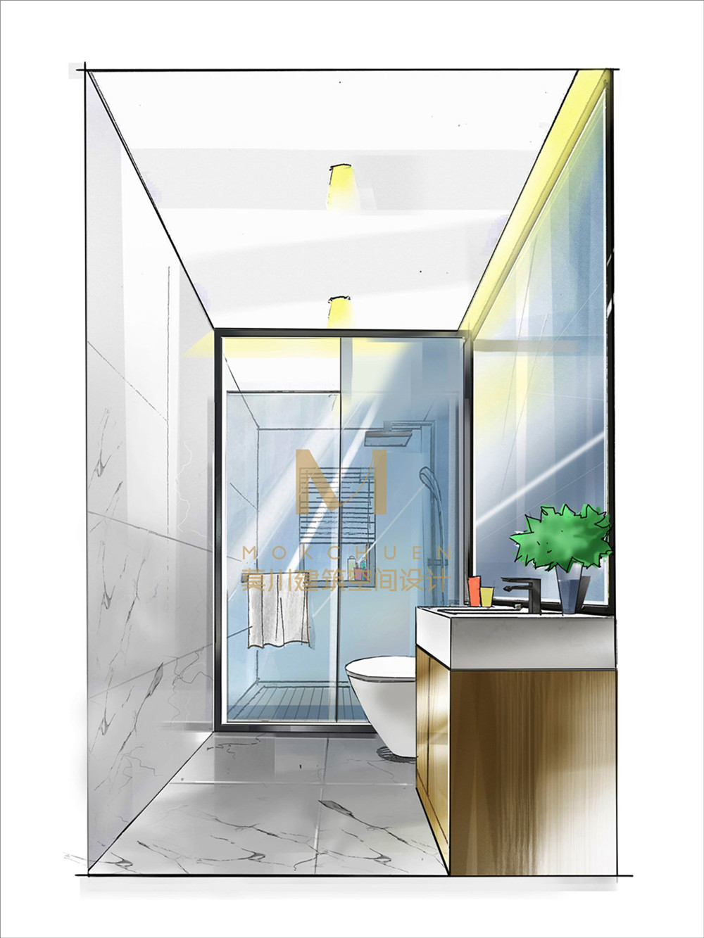 南天二花園公衛(wèi)裝修手繪效果圖 南天二花園公衛(wèi)裝修手繪效果圖