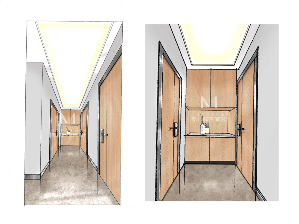南天二花園走道裝修手繪效果圖 南天二花園走道裝修手繪效果圖